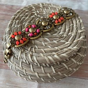 Stella & Dot antique gold neon beaded bracelet